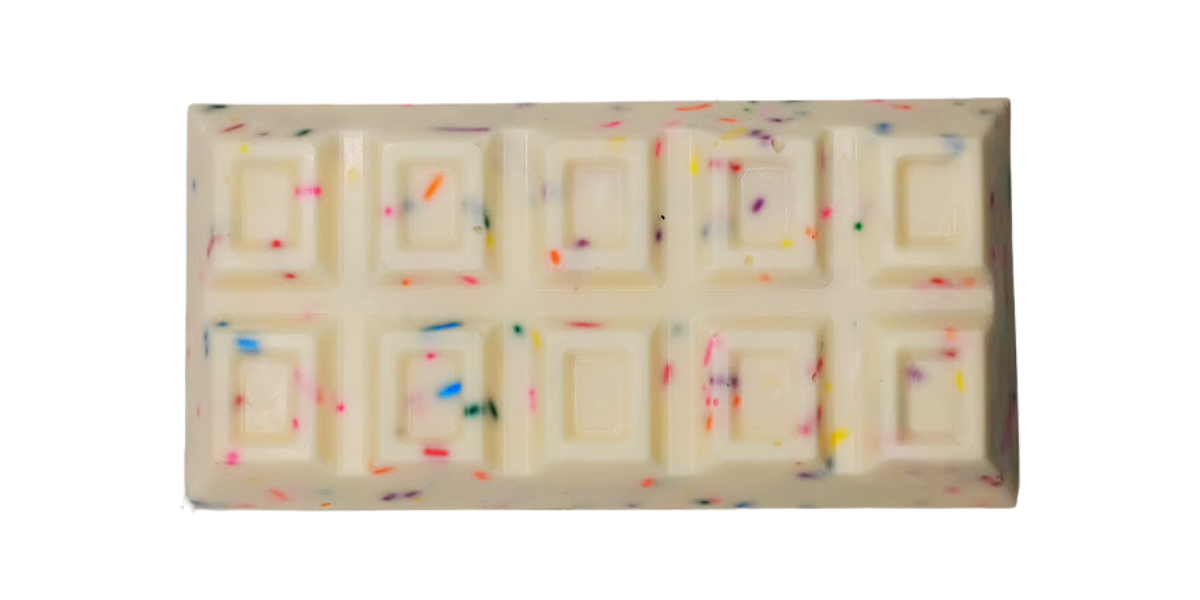 Birthday cake dessert bar stuffed with buttercream frosting, vanilla cake and rainbow sprinkles