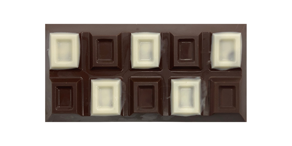 Milk & White Swiss Roll chocolate bar stuffed with swiss roll & vanilla creme filling